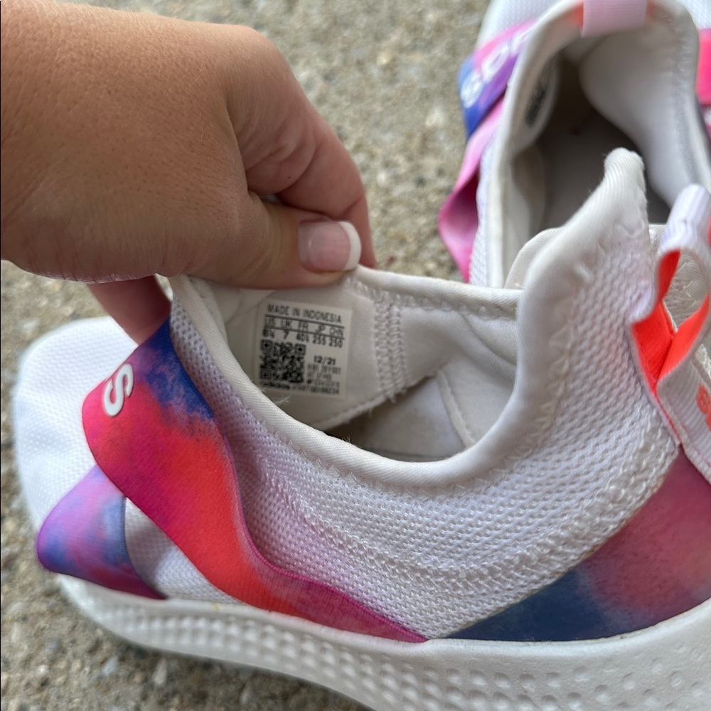 Adidas white and pink tie dye women’s slip on tennis shoes size 8.5 - Picture 5 of 6